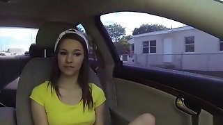 18yo Hitchhiking Babe Gets On Her Knees